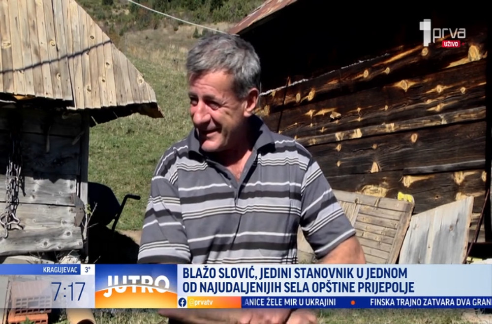 Blažo Slović živi na 1.500 metara nadmorske visine, a do prvog komšije mu je potrebno pola sata hoda