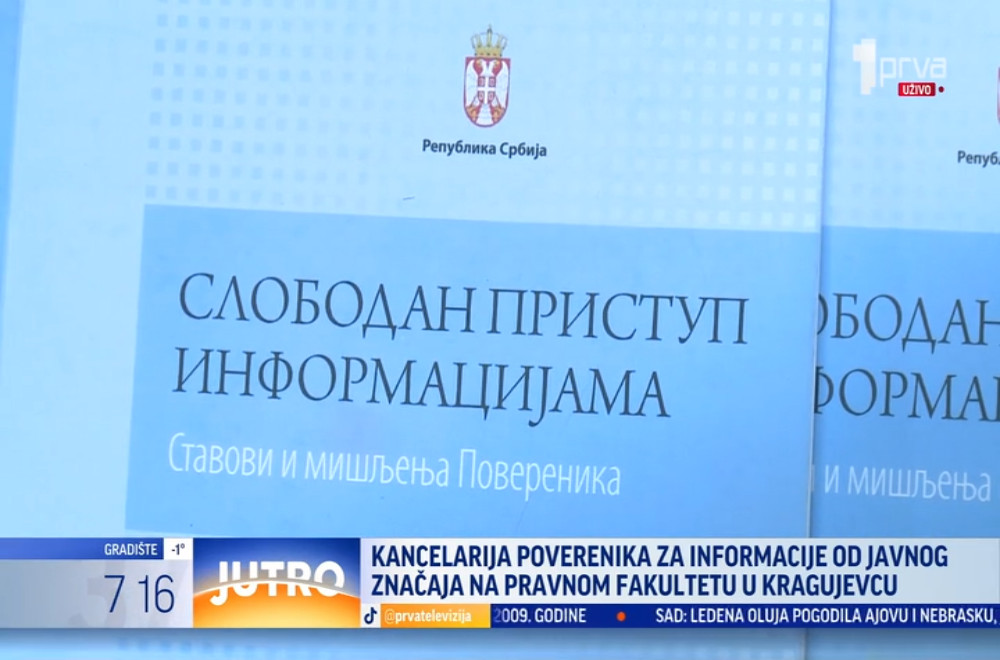 Kancelarija poverenika za informacije od javnog značaja: Kako Kragujevčani mogu da potraže pomoć?